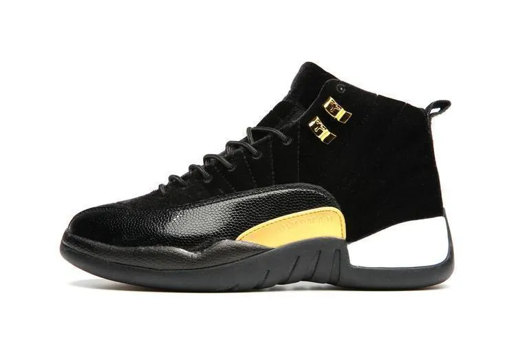 Nike Air Jordan 12 Retro Black Velvet Shoes Basketball Men Sale Size US 7 - 13 Asics Shoes Made In