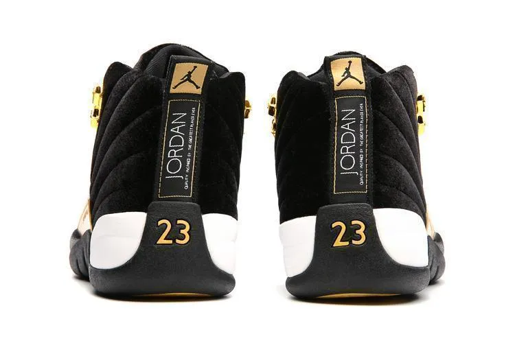 Nike Air Jordan 12 Retro Black Velvet Shoes Basketball Men Sale Size US 7 - 13 Asics Tennis Shoes Singapore