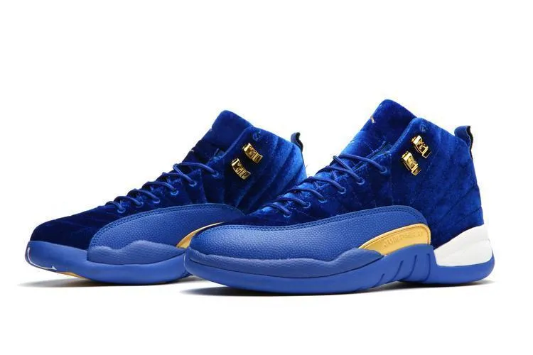 Nike Air Jordan 12 Retro Blue Velvet Shoes Basketball Men Sale Size US 7 - 13 Volleyball Asics Shoes Women