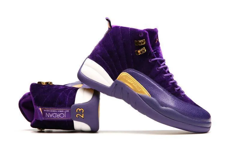 Nike Air Jordan 12 Retro Purple Velvet Shoes Basketball Men Sale Size US 7 - 13 Asics Soccer Shoe