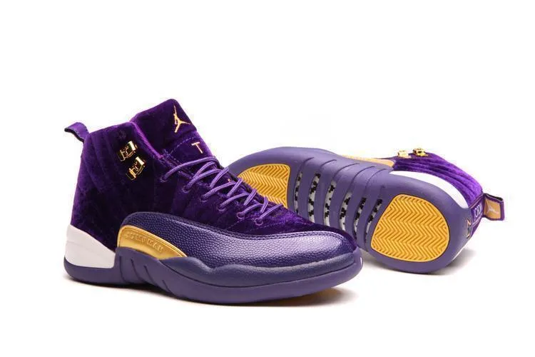 Nike Air Jordan 12 Retro Purple Velvet Shoes Basketball Men Sale Size US 7 - 13 Asics Shoes Gel Kayano 24