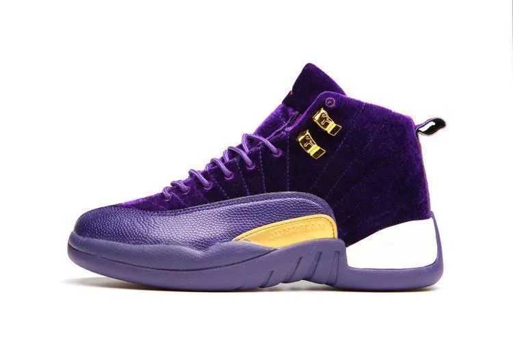 Asics All Wrestling Shoes Nike Air Jordan 12 Retro Purple Velvet Shoes Basketball Men Sale Size US 7 - 13
