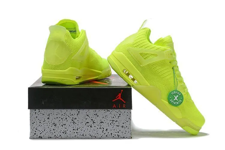 Nike Air Jordan 4 Flyknit 'VOLT' Basketball Men Sale Shoes Sneaker Size US 7 - 13 Asics Cross Training Shoes On Sale