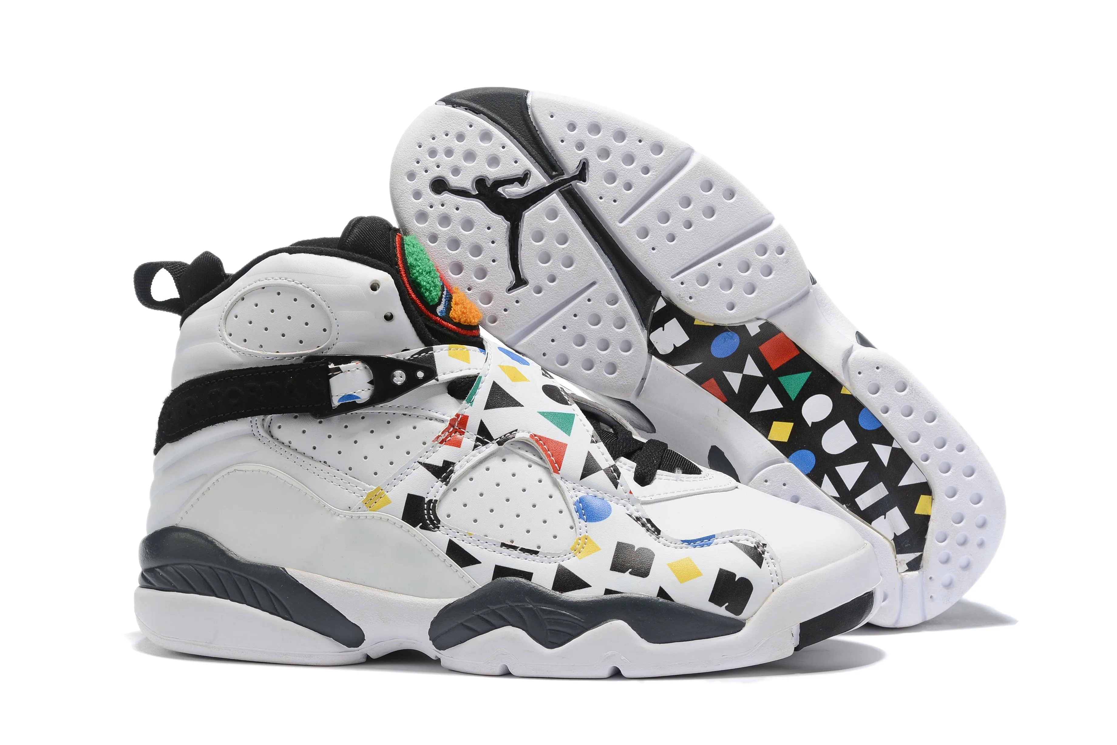 Nike Air Jordan 8 Retro White Multicolor Sneaker Shoes Sale Men Size 8-13 Asics Shoes Old