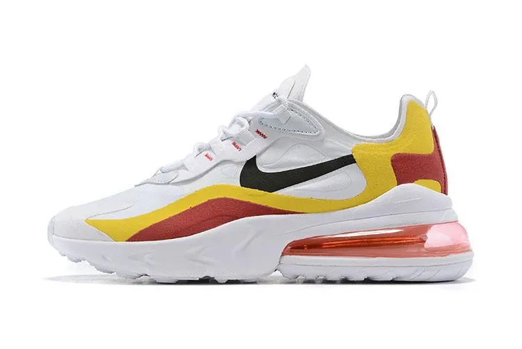 Nike Air Max 270 React GS 'White Orange Red' Sneaker Shoes Sale Men Size 5.5 - 11 Asics Shoes Quality