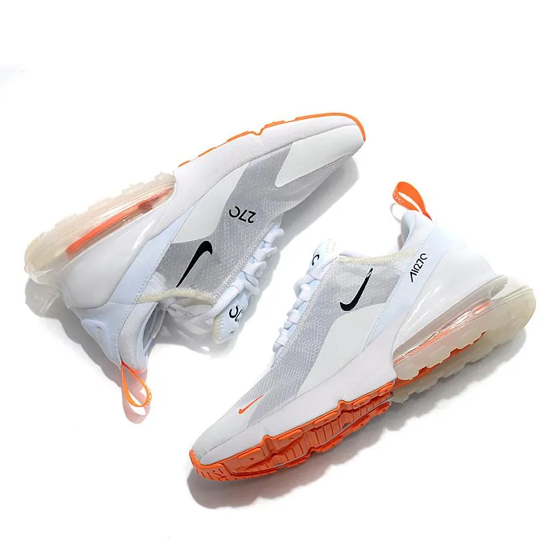 Asics Tennis Shoes Clearance Nike Air Max 270 React White Orange Sneaker Shoes Sale Men Women Size 5.5 - 11