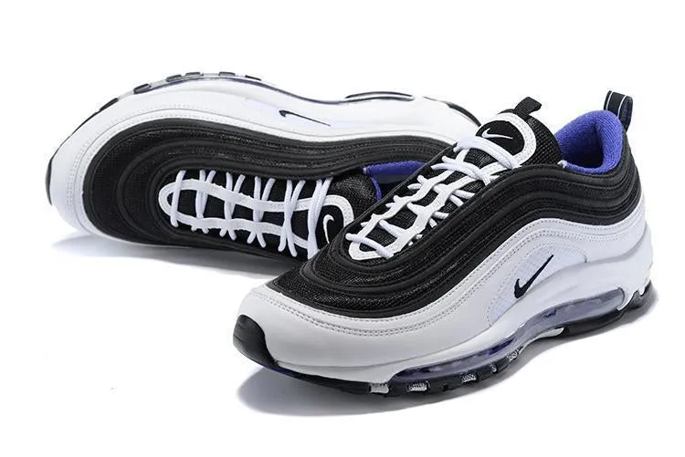 Nike Air Max 97 Black White Blue Shoes Sale Size US 7-11 Asics Shoe Warranty Usa