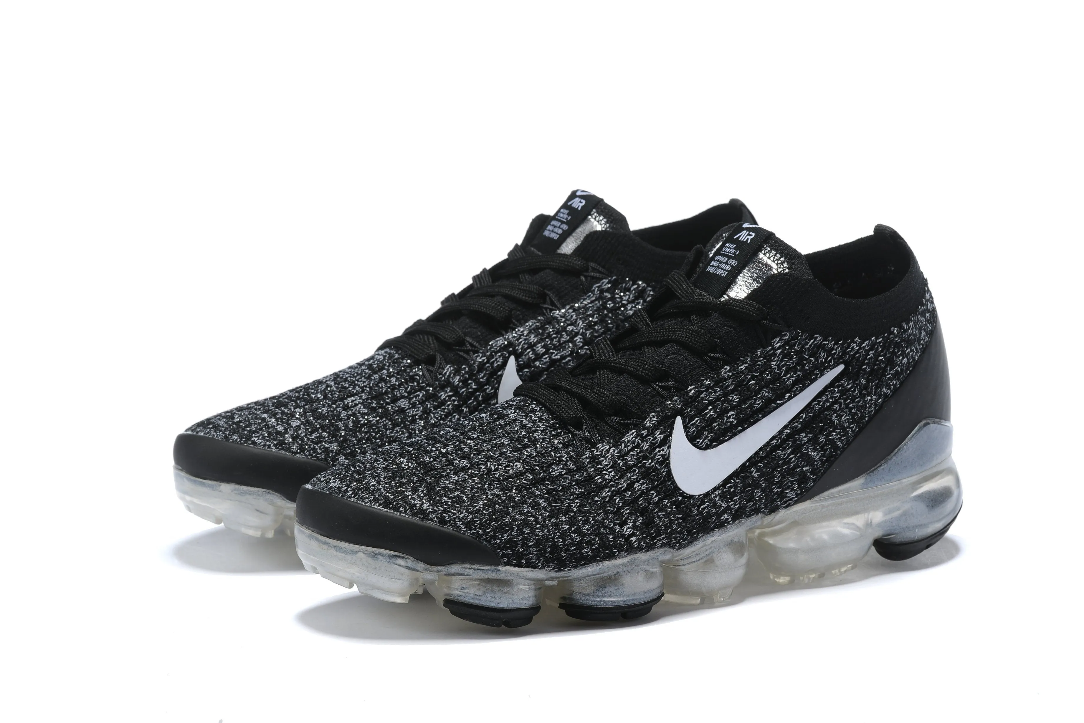 Nike Air Vapormax Flyknit 3 "Oreo" Grey Black Shoes Sneakers Men Sale Size US 7, 8, 8.5, 9, 10, 11 Slip On Canvas Sneakers