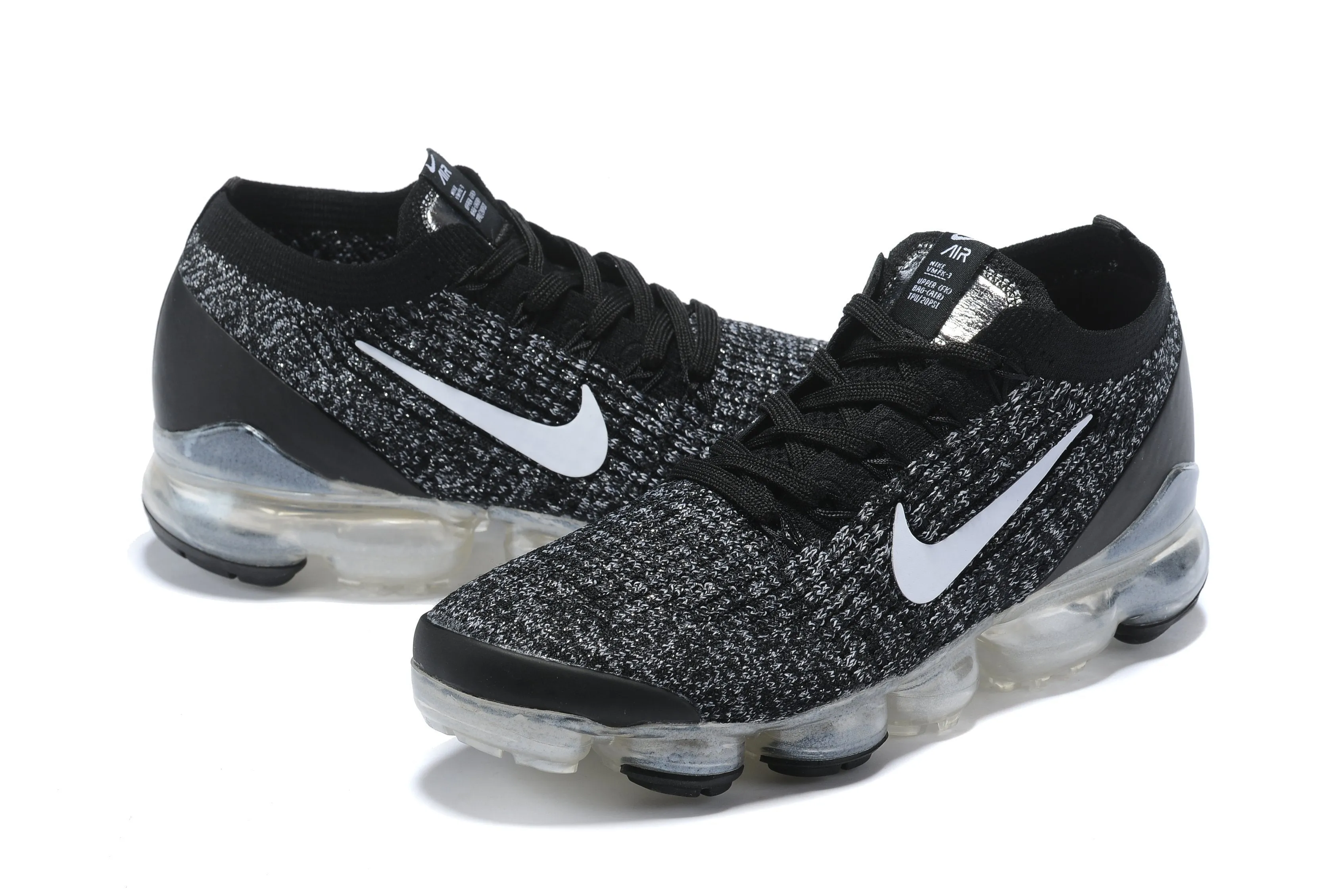 Griffey Junior Sneakers Nike Air Vapormax Flyknit 3 "Oreo" Grey Black Shoes Sneakers Men Sale Size US 7, 8, 8.5, 9, 10, 11