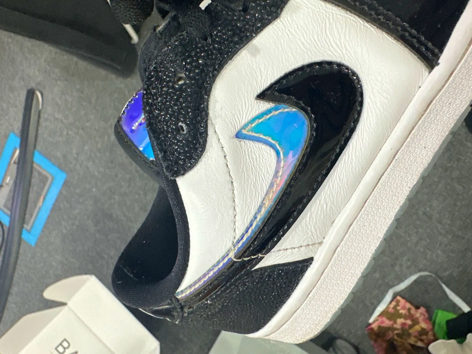 Asics Volleyball Shoes Malaysia Nike Black and White Air Jordan 1 Low Golf Shoes UK 7.5