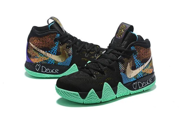 Nike Kyrie 4 Black Green Men Basketball Shoes !!! CYBER MONDAY SALE !!! Second Hand Asics Shoes