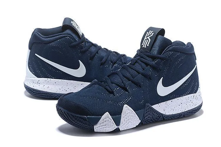 Asics Naruto Shoes Nike Kyrie 4 Navy White Men Basketball Shoes !!! CYBER MONDAY SALE !!!