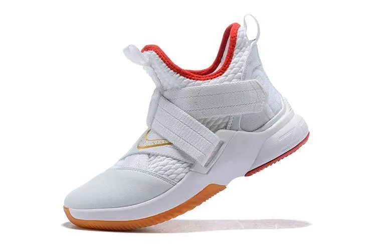 Nike Lebron Soldier XII 12 SFG EP Grey White Red Men Shoes Sale Size US7,8,8.5,9,10,11,12 Asics Shoes Logo