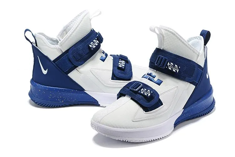 Top Asics Shoes Nike Lebron Soldier XIII 13 White/Navy Men Sneaker Shoes Sale Size US7,8,8.5,9,10,11,12