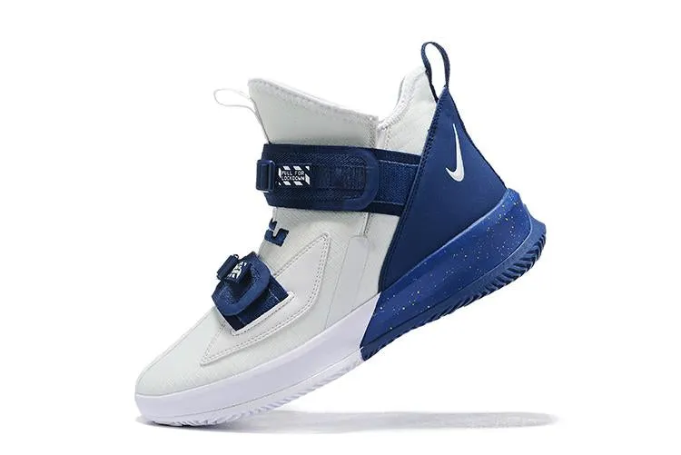 Nike Lebron Soldier XIII 13 White/Navy Men Sneaker Shoes Sale Size US7,8,8.5,9,10,11,12 Asics Aggressor 2 Wrestling Shoe