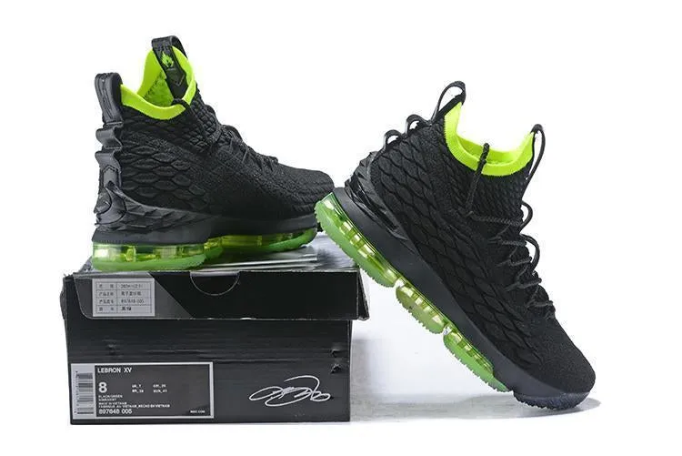 Nike Lebron XV 15 Black Green Men Shoes Sale Size US7,8,8.5,9,10,11,12 Best Asics Cricket Shoes