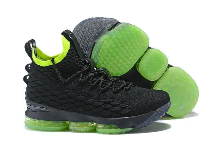 Nike Lebron XV 15 Black Green Men Shoes Sale Size US7,8,8.5,9,10,11,12 Best Asics Shoe For Cross Training