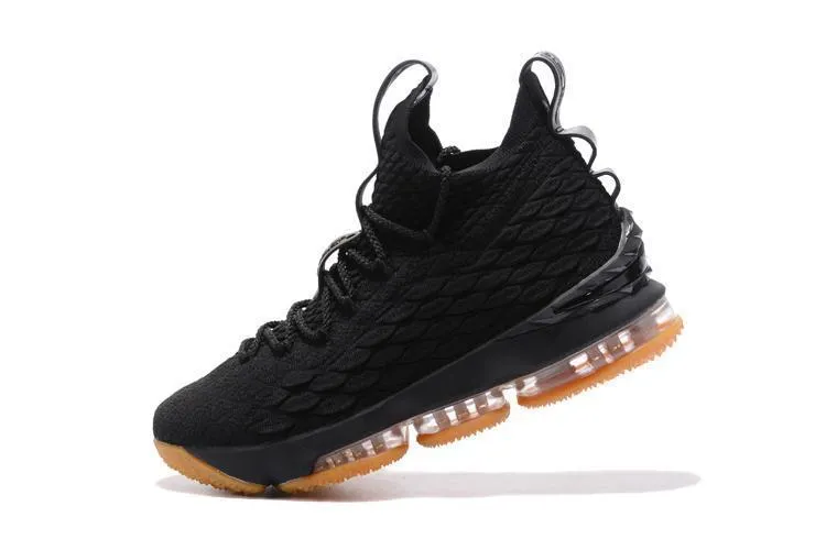 Asics Indoor Football Shoes Nike Lebron XV 15 Black Plastic Men Shoes Sale Size US7,8,8.5,9,10,11,12