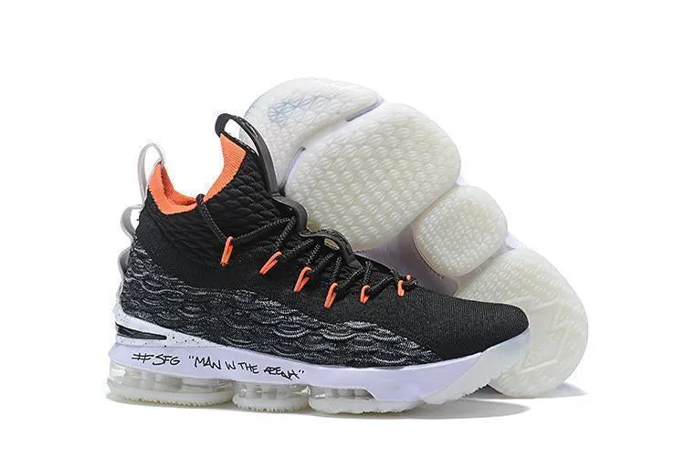 Nike Lebron XV 15 Black White Orange Men Shoes !!! CYBER MONDAY SALE !!! Asics Shoes For Beginners