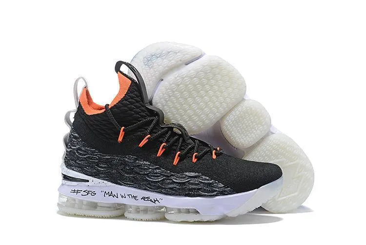 Best Asics Stability Shoes Nike Lebron XV 15 Black White Orange Men Shoes Sale Size US7,8,8.5,9,10,11,12