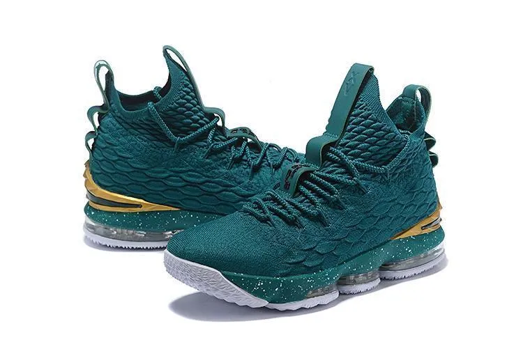 Nike Lebron XV 15 Dark Green Gold Men Shoes Sale Size US7,8,8.5,9,10,11,12 Purchase Asics Shoes