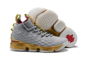 Nike Lebron XV 15 Grey Gold Bordeaux Men Shoes Sale Size US7,8,8.5,9,10,11,12 Slip Resistant Shoes Asics