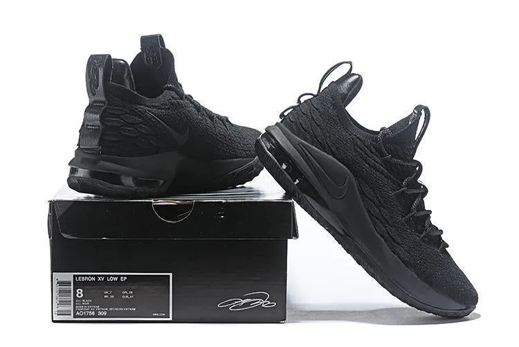 Asics Minimalist Shoes Nike Lebron XV 15 Low All Black Men Shoes !!! CYBER MONDAY SALE !!!