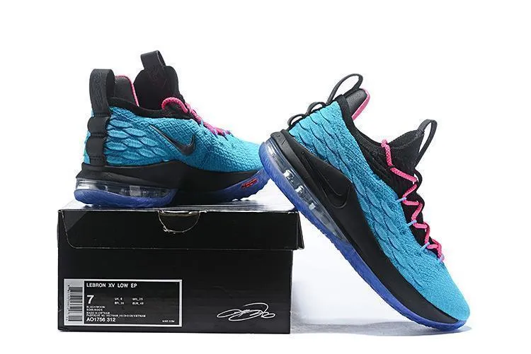 Asics Shoes Vs Hoka Nike Lebron XV 15 Low EP Black Light Blue Red Men Shoes Sale Size US7,8,8.5,9,10,11,12