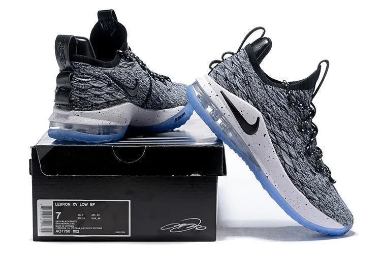 Nike Lebron XV 15 Low EP Grey Black White Men Shoes Sale Size US 7-12 Asics Matflex Wrestling Shoes