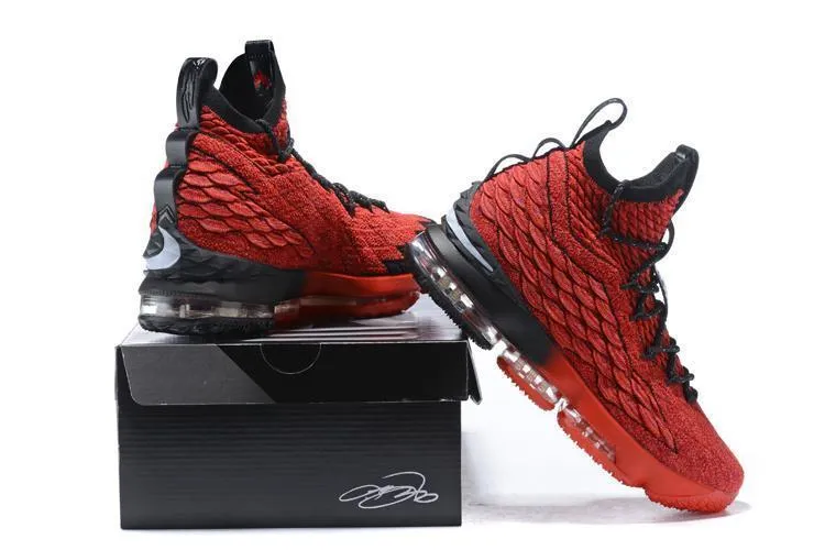 Asics Forefoot Running Shoes Nike Lebron XV 15 Red Black Men Shoes Sale Size US7,8,8.5,9,10,11,12