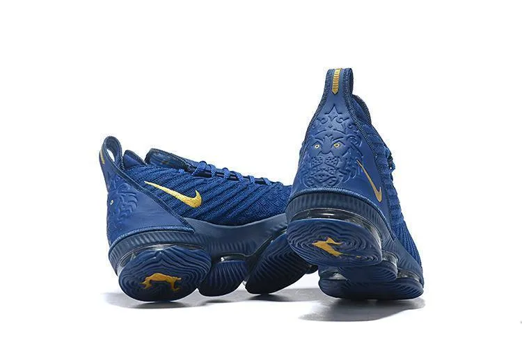 Nike Lebron XVI 16 EP Dark Blue Gold Men Shoes Sale Size US7,8,8.5,9,10,11,12 Asics Shoes Under 6000