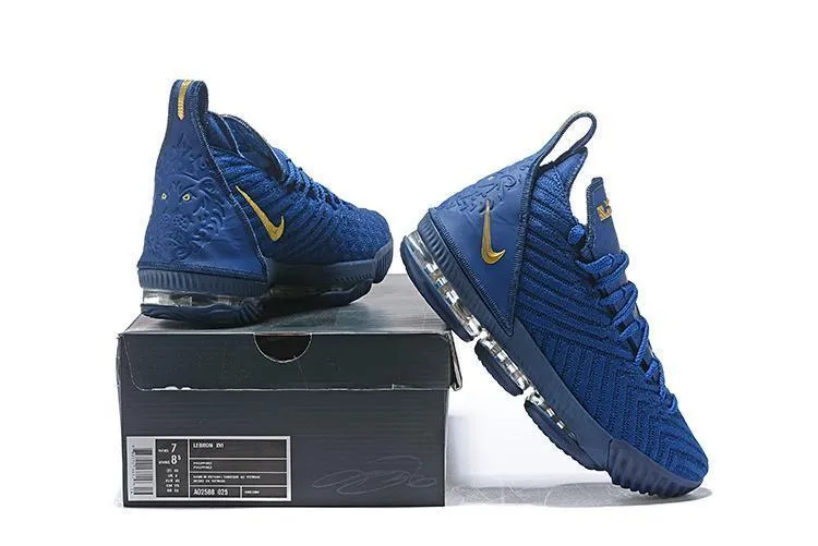 Best Shoes For Foot Pain Nike Lebron XVI 16 EP Dark Blue Gold Men Shoes Sale Size US7,8,8.5,9,10,11,12