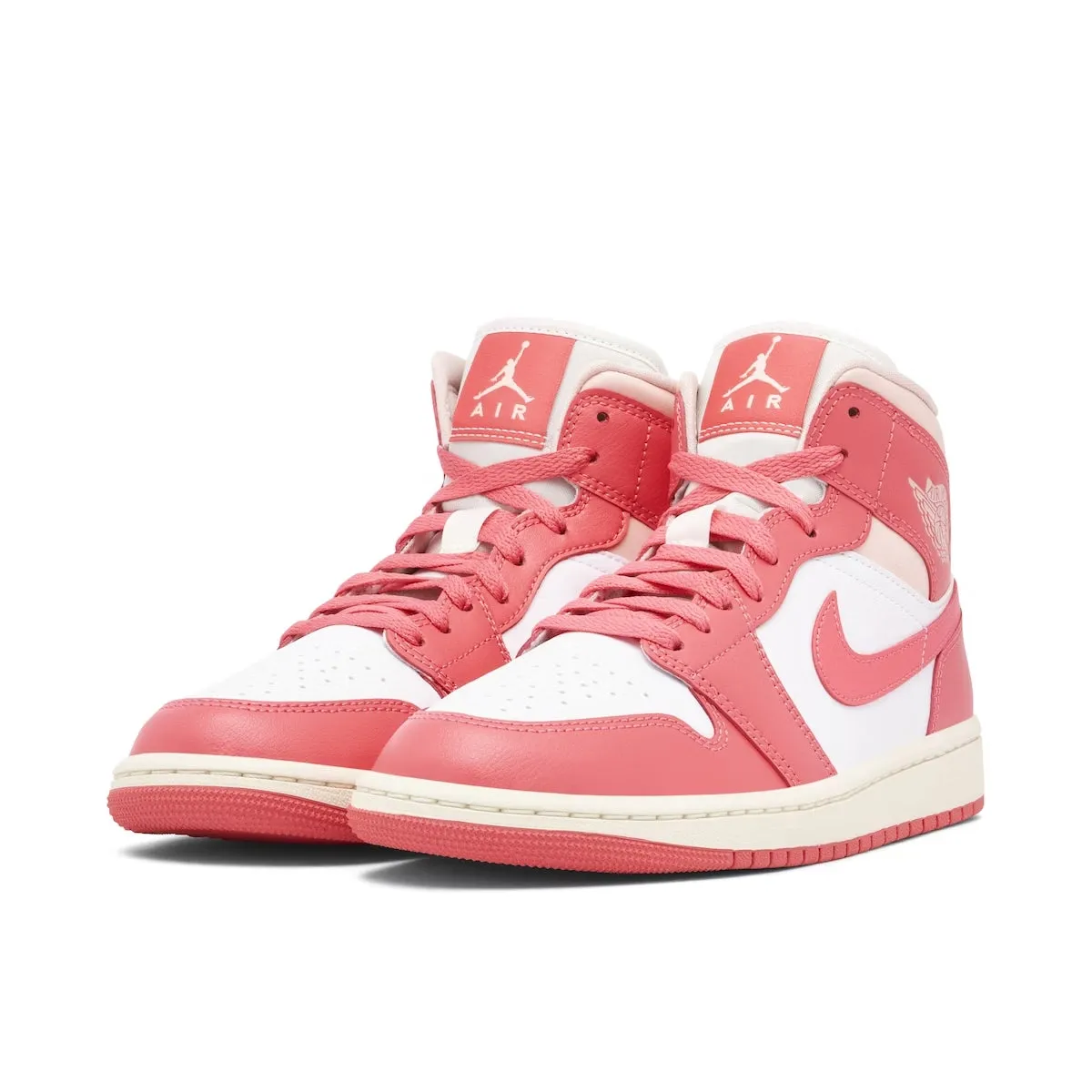 Nike Women's Jordan 1 Mid Shoes - White / Sea Coral / Sail Asics Tennis Shoes Gel Resolution