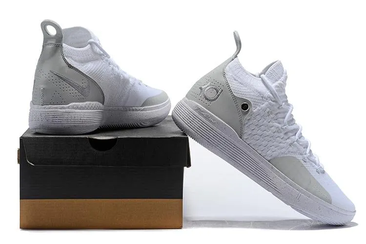 Nike Zoom KD11 White Grey Men Shoes Sneaker Sale Size US 7,8,8.5,9.5,10,11,12 Bargain Asics Running Shoes