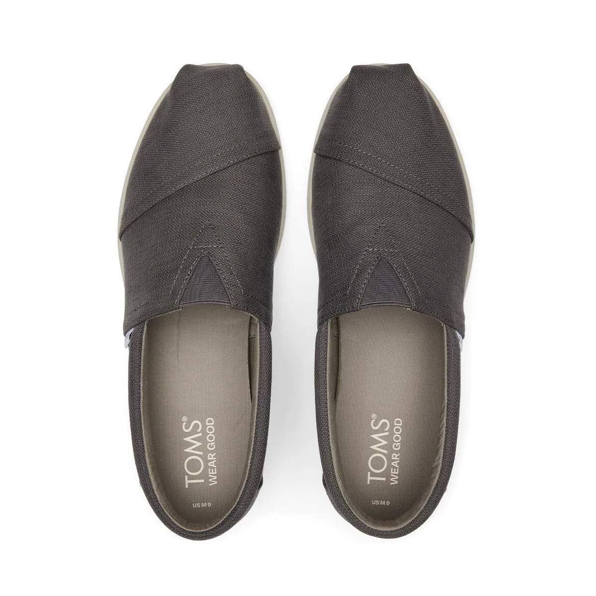 Washing Slip Ons In Washing Machine TOMS Espadrille Alpargata Forward Men - Forged Iron Grey Refibra Canvas