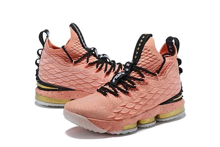 Nike Lebron XV 15 Pink Gold Men Shoes Sale Size US7,8,8.5,9,10,11,12 Shoes For Flat Feet Asics