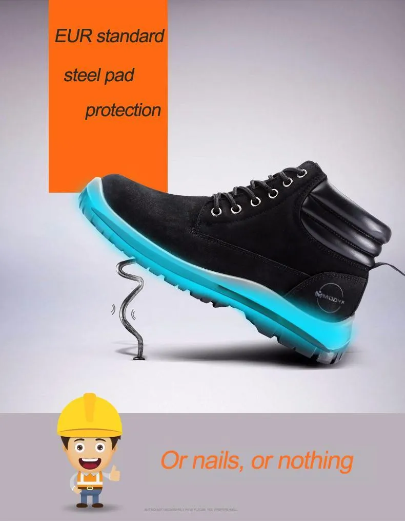 Waterproof Square Toe Work Boots Non Slip Composite Toe Shoes