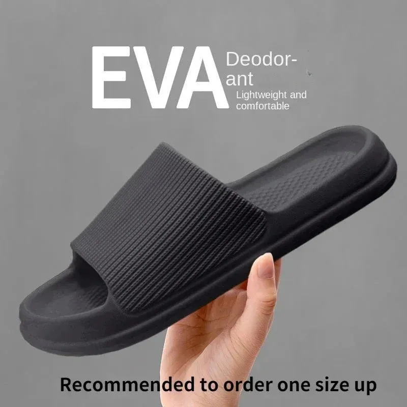 Non-slip, wear-resistant, thick EVA sole, comfortable, bathroom flip-flops Christmas House Slippers