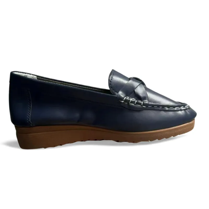 OCW Orthopedic Women Shoes Soft Leather Slip on Loafers Shoes Vinnys Crepe Loafers