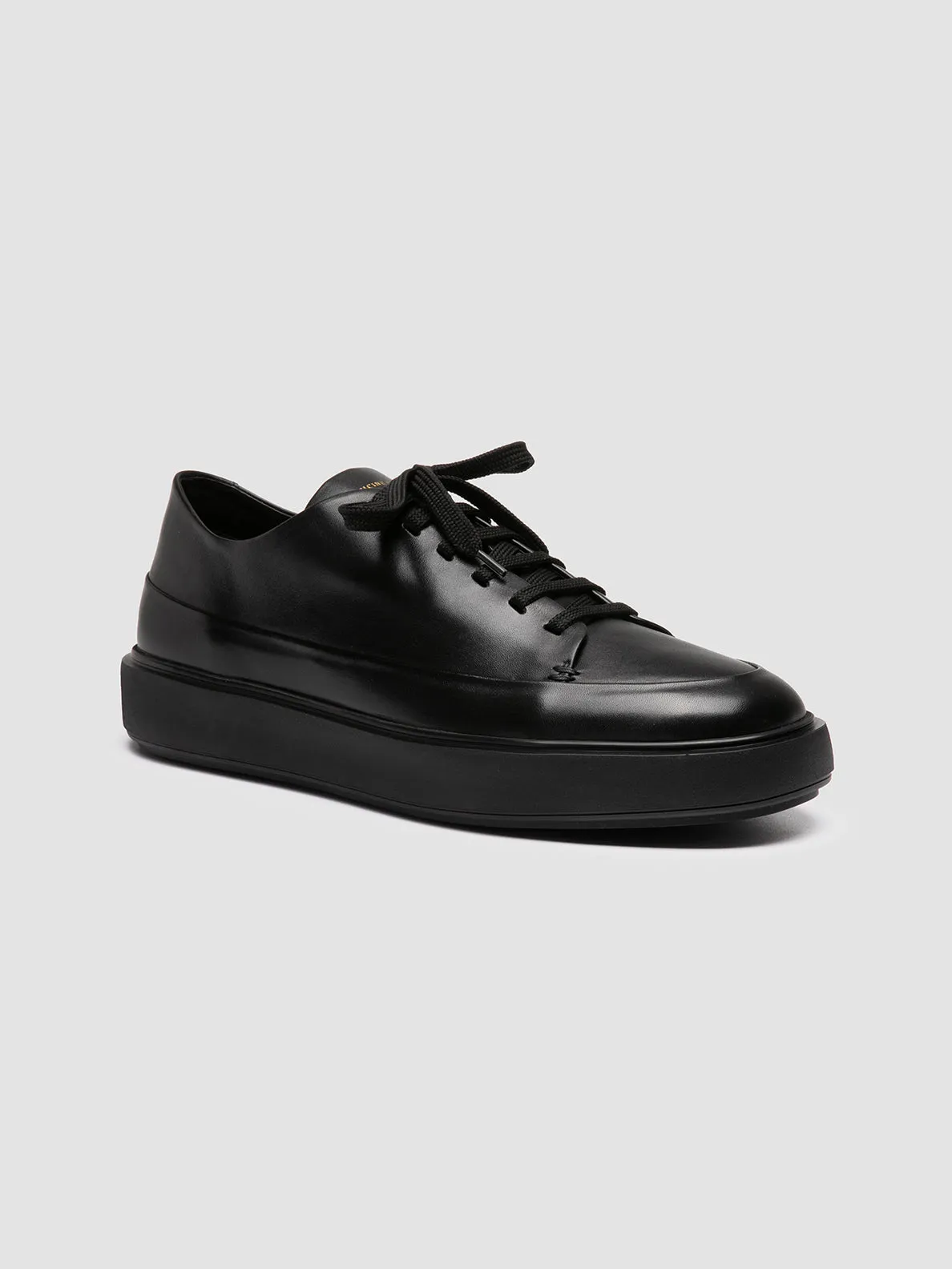 Sneakers Anime RELEASE 001 - Black Leather Low Top Sneakers