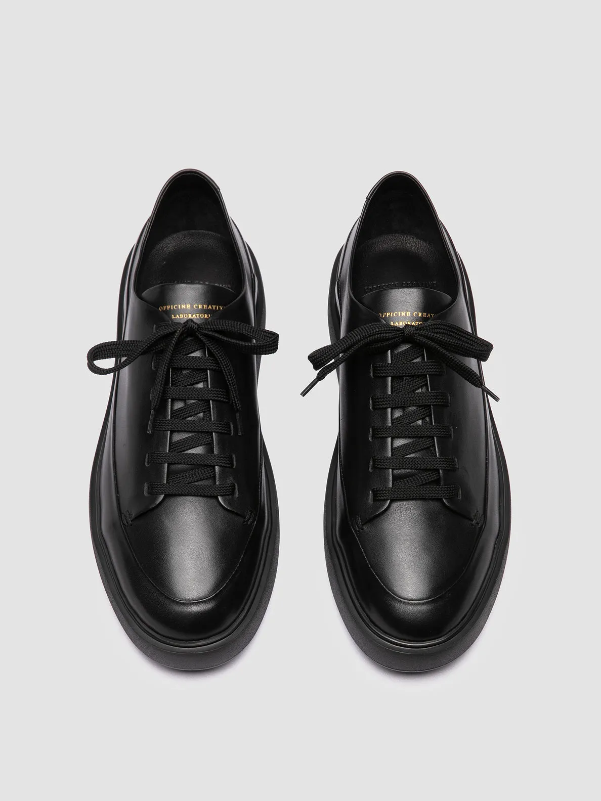 Senior Sneakers RELEASE 001 - Black Leather Low Top Sneakers