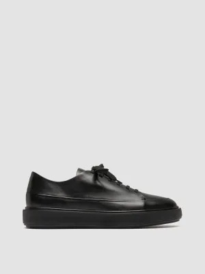RELEASE 001 - Black Leather Low Top Sneakers Best Sneakers For Back Pain