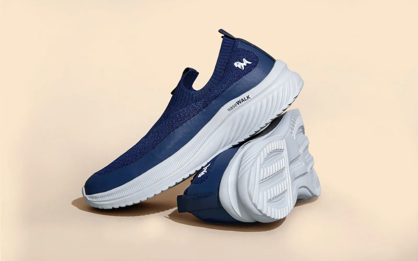 Ease Walk Slip Ons : Blue Lightweight Slip On Shoes