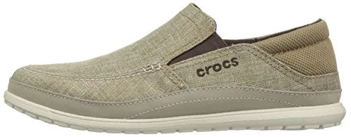 Penny Loafers Wide Crocs Santa Cruz Playa Slip On Comfortable Men's Loafers Slip-On, Khaki/Stucco, 11