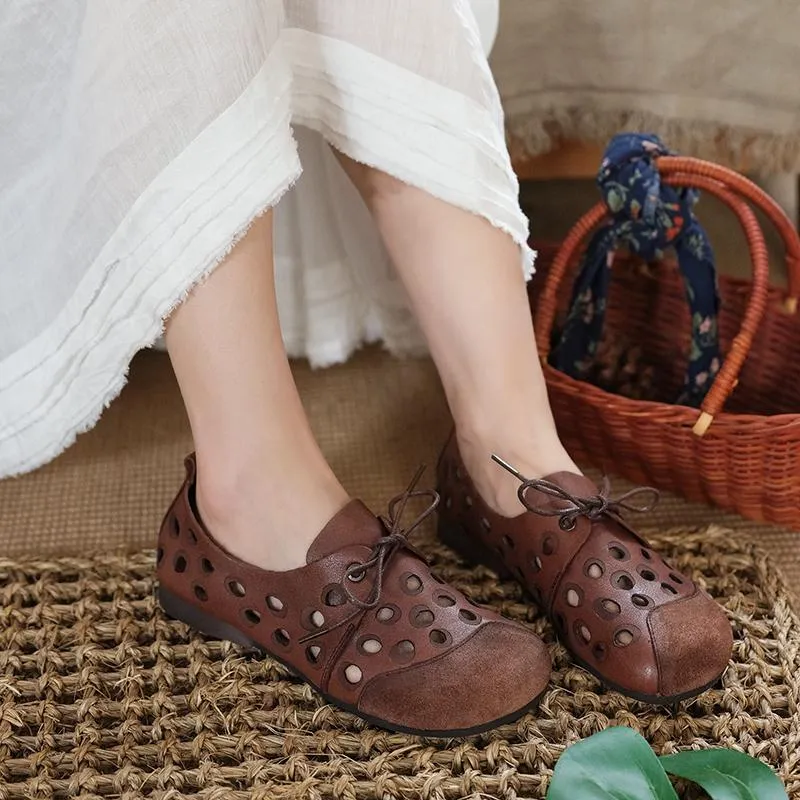 Handmade Womens Soft Genuine Leather Sandals Lace Up Brown Oxfords Salon Winnipeg