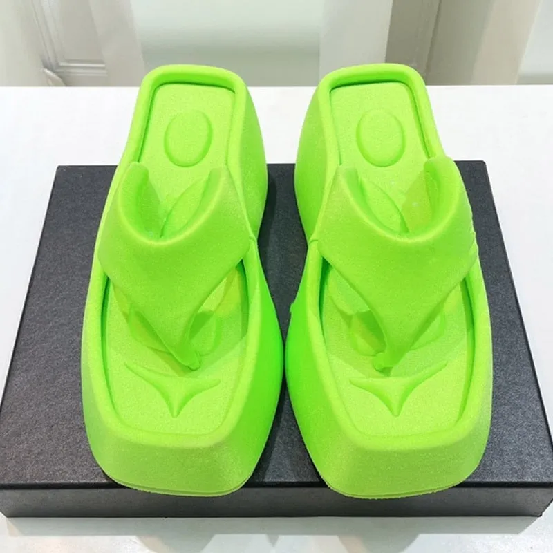 Women Heels Sandals Wedge Sandal With Platform Summer Sandals Shoes Heels Flip Flops Arch Fit Flip Flops