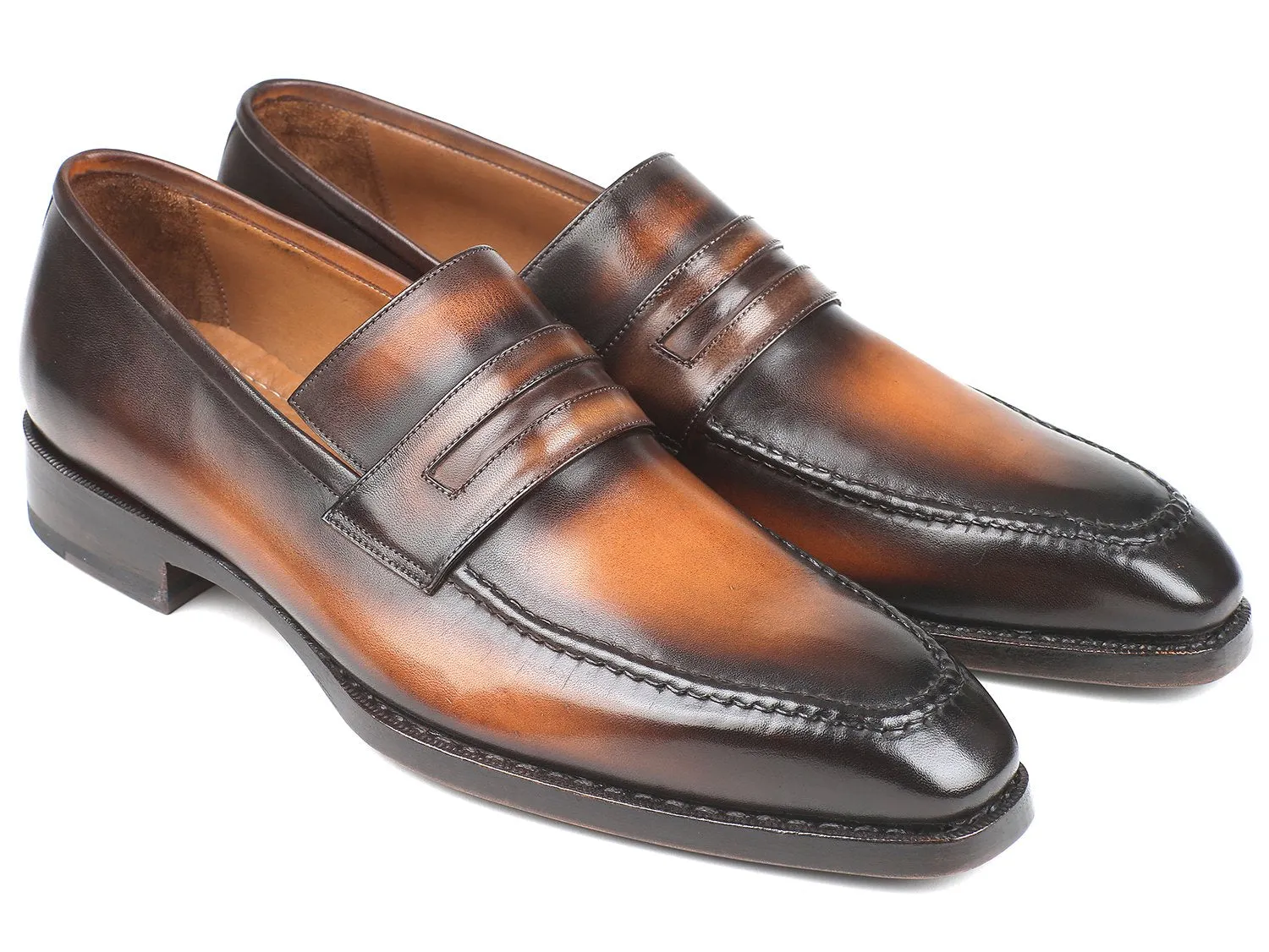 Bar Loafers Paul Parkman Brown Burnished Goodyear Welted Loafers