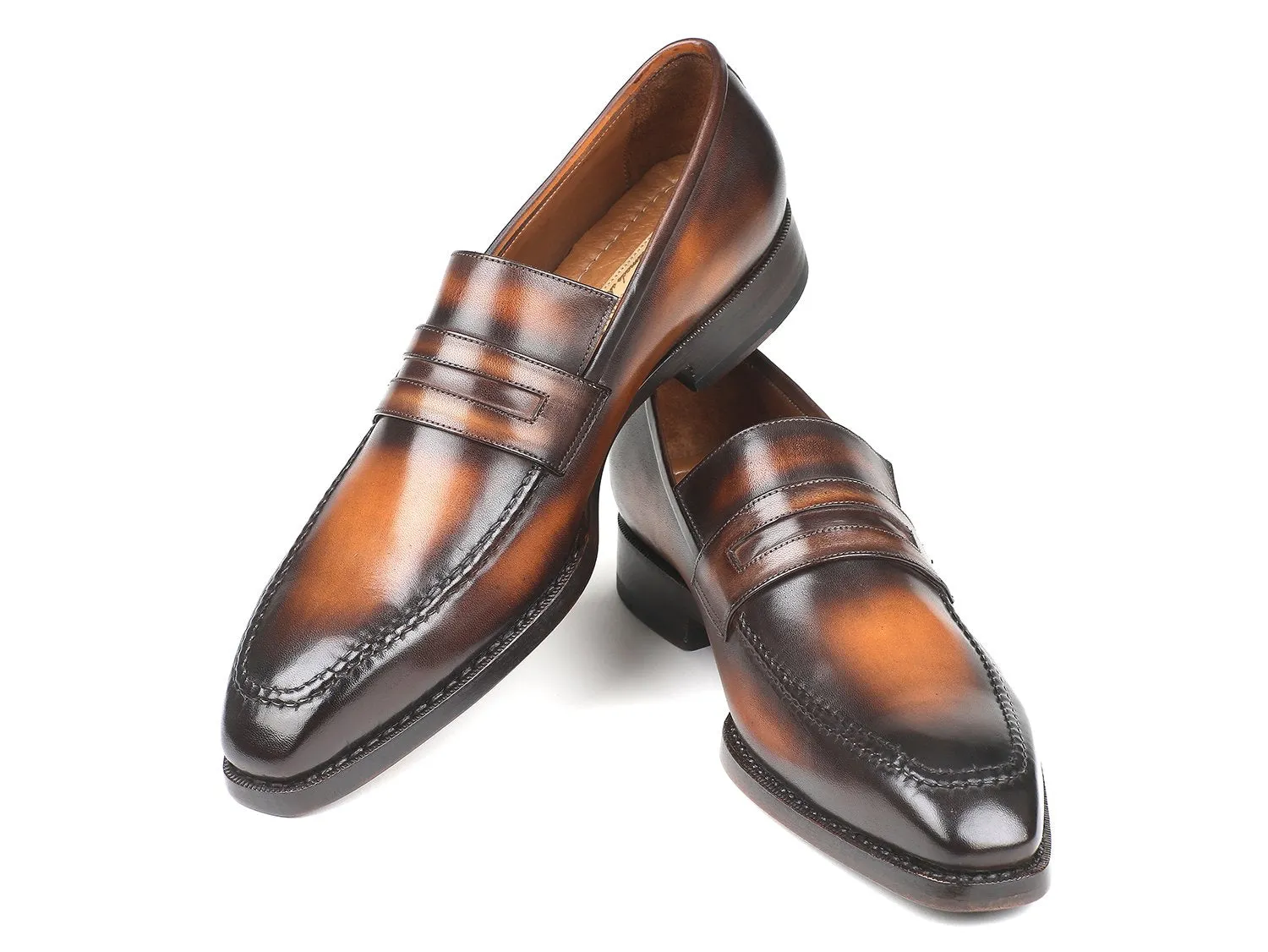 Business Loafers Paul Parkman Brown Burnished Goodyear Welted Loafers