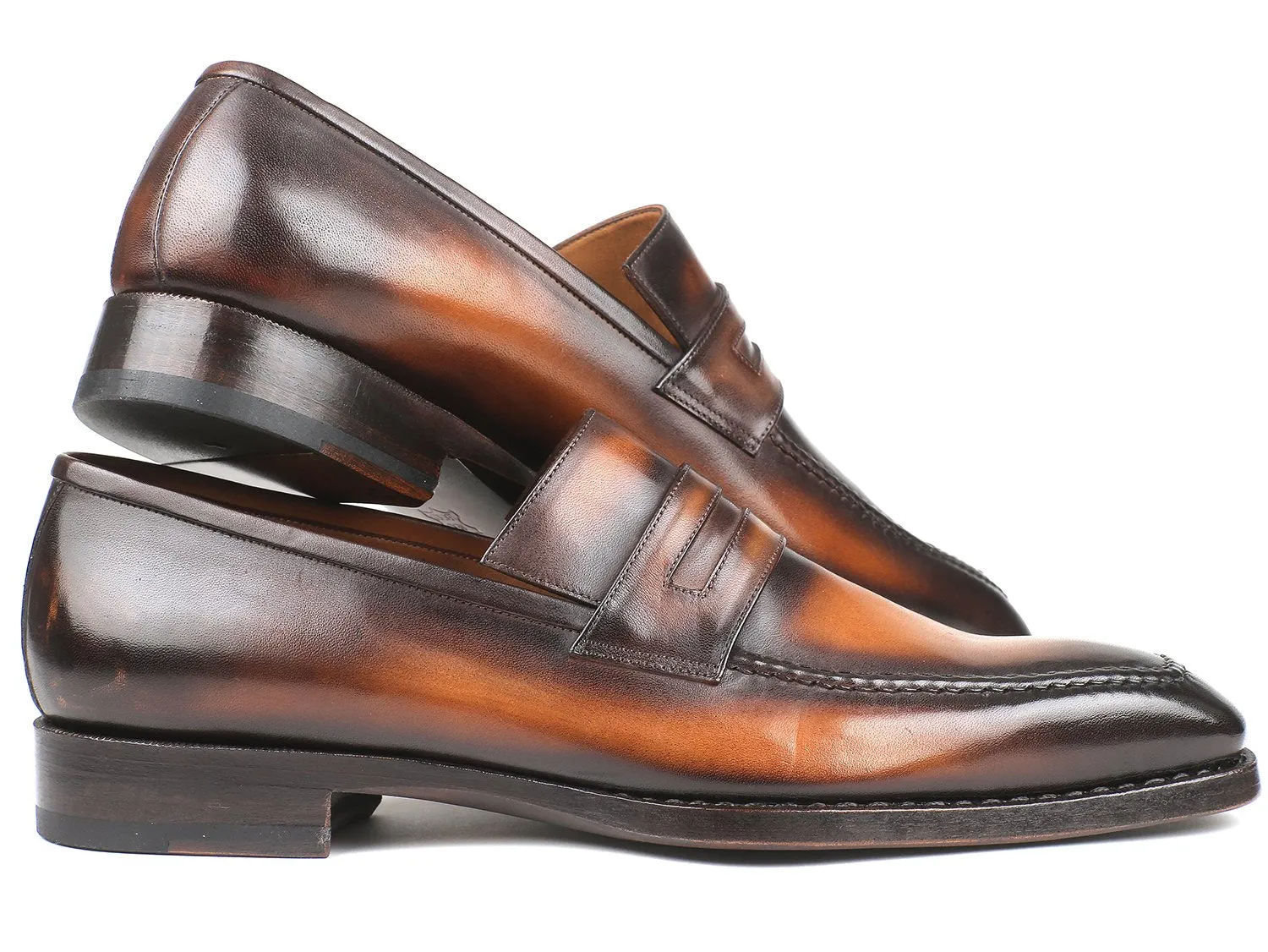 Paul Parkman Brown Burnished Goodyear Welted Loafers Destin Loafers