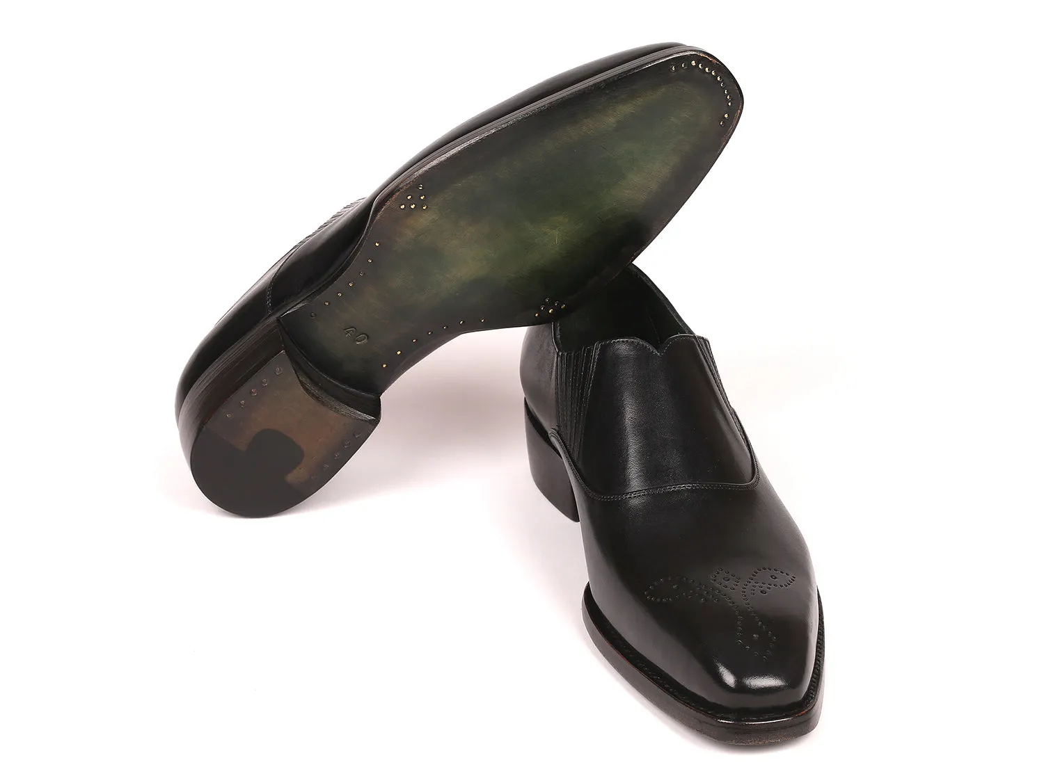Velasca Loafers Paul Parkman Goodyear Welted Black Elasticated Loafers (ID#GH861TR)
